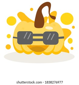 Ilustración vectorial de unas gafas negras con forma de calabaza