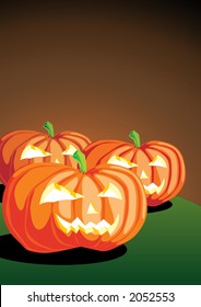 vector illustration of pumpkins, background for cards