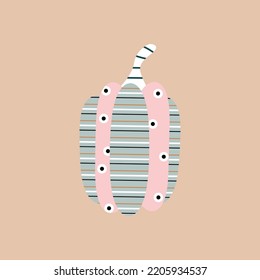 Vector illustration of pumpkins in flat style. Happy Halloween. 