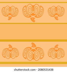 Vector illustration, pumpkins on an orange background.
