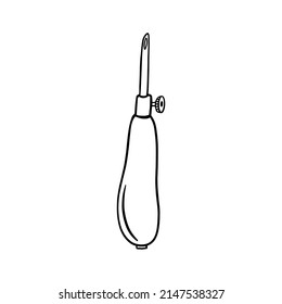 Vector illustration of punch needle. Carpet embroidery tool. hobby, handicraft