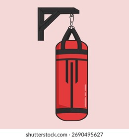Ilustración vectorial de un saco de boxeo