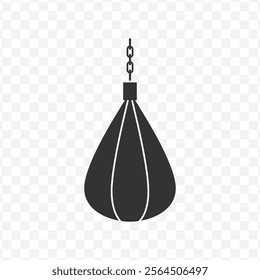 Vector illustration of punching bag icon in dark color and transparent background(PNG).