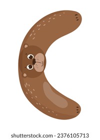 Vector illustration of a punctuation mark in the form of a cute animal. Template for a logo.