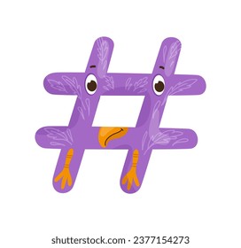 Vector illustration of a punctuation mark in the form of a cute animal. Template for a logo.