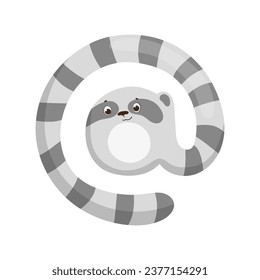 Vector illustration of a punctuation mark in the form of a cute animal. Template for a logo.