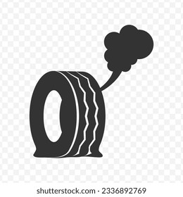 Vector illustration of punctures icon in dark color and transparent background(PNG).
