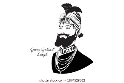 Vector Illustration of Punjabi men with turban traditional dress for Sikh celebration.