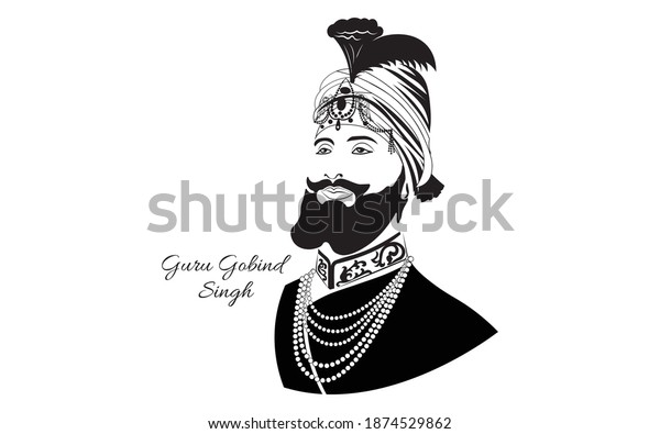 Vector Illustration Punjabi Men Turban Traditional Stock Vector ...