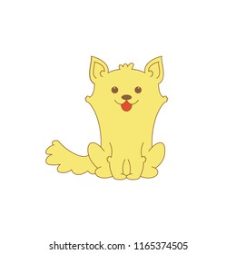 Vector illustration. Puppy of corgi. Cute cartoon small dog. 