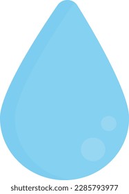 Vector illustration of pure and clean water drop. Blue water drop.