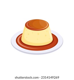 Vector illustration of Purin, Japanese Custard Pudding 