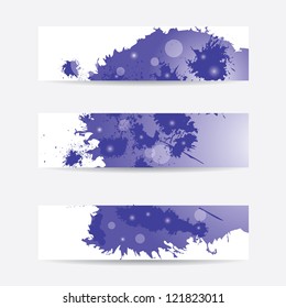 Vector illustration of purple abstract banners.