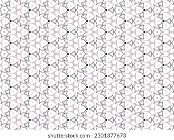 Vector Illustration of Purple Abstract Mandala or Ikat Texture Seamless Pattern for Wallpaper Background.
