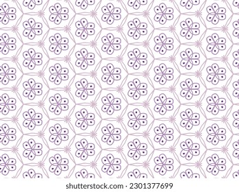 Ilustración vectorial de color púrpura de Mandala o de tela de Ikat patrón sin problemas para fondo de papel tapiz.
