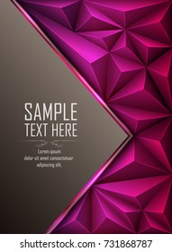 Vector illustration of Purple abstract polygonal background with blank space