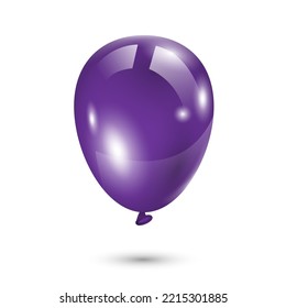 Vector illustration of Purple balloon icon sign and symbol. colored icons for website design .Simple design on transparent background (PNG).