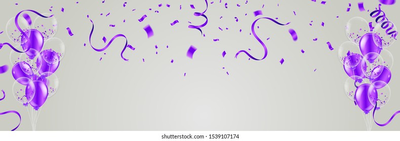 Vector Illustration of Purple Balloons