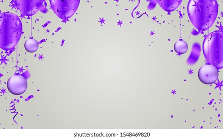 Vector Illustration of Purple Balloons