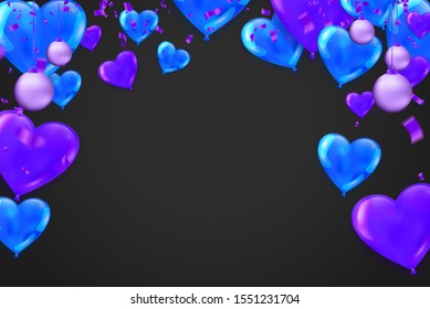 Vector Illustration of Purple Balloons