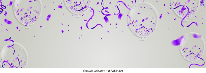 Vector Illustration of Purple Balloons