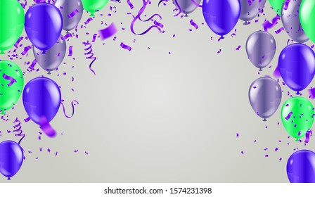 Vector Illustration of Purple Balloons