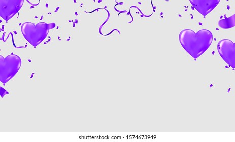 Vector Illustration of Purple Balloons