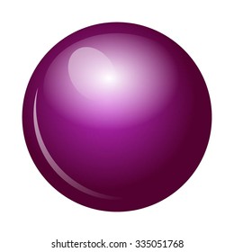 Vector illustration of Purple bead. Pearl on white background.
