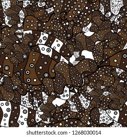 Vector illustration. Purple, black and brown on colors. Doodles pattern. Abstract cute background. Design wrapping and gift paper, greeting cards, banner and posters design.