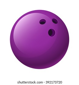 Vector illustration. Purple bowling ball isolated on a white background 