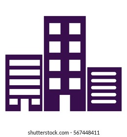 Vector Illustration of Purple Buildings Icon
