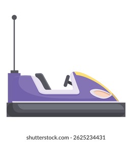 Vector illustration of a purple bumper car, perfect for amusement park themes