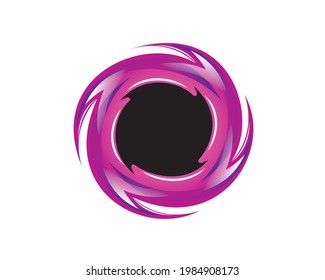 vector illustration of purple circular flame or ring of fire