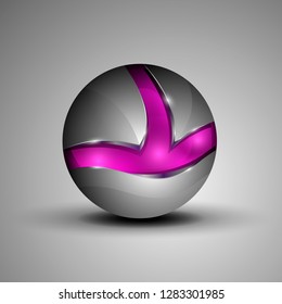 Vector illustration of purple
colorful sphere as emblem
