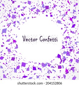 Vector Illustration Of A Purple Confetti Burst With A Place For Your Text