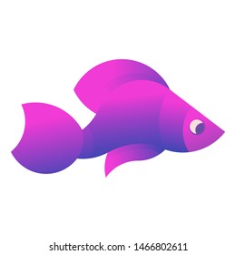 Vector Illustration of purple fish on a white background. It can be used for the logo, icon, decoration for brochure, print on clothes, cover, card. Seafood business concept.