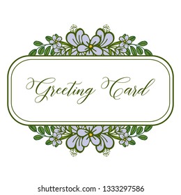 Vector illustration purple floral frame for greeting card hand drawn