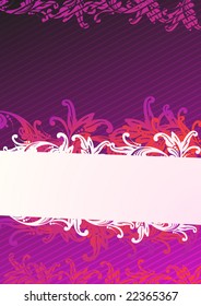 Vector illustration of purple floral wallpaper