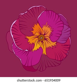 vector illustration purple flower