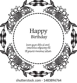 Vector illustration purple flower frames isolated white background for memorial days