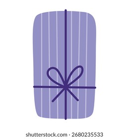 Vector illustration of purple gift box with ribbon
