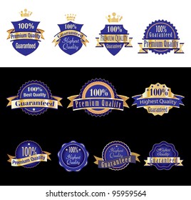 Vector illustration of purple gold labels