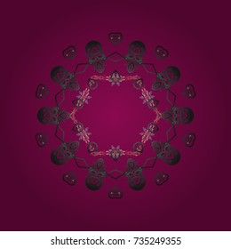 Vector illustration. A purple, gray and brown colors with snowflakes. Vector christmas abstract colorful background with cute snowflake.