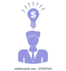 Ilustración vectorial del icono de la idea púrpura
