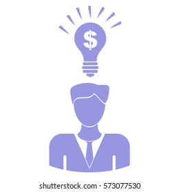 Ilustración vectorial del icono de la idea púrpura
