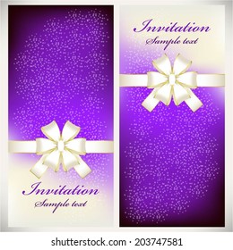 Vector illustration of Purple invitation