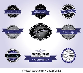 Vector illustration of purple labels.