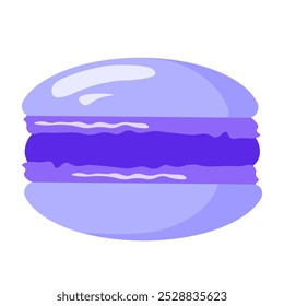 Ilustración vectorial de un macarrón púrpura
