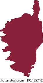vector illustration of Purple map of Corsica