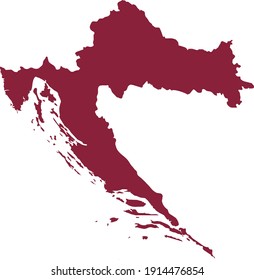 vector illustration of Purple map of Croatia